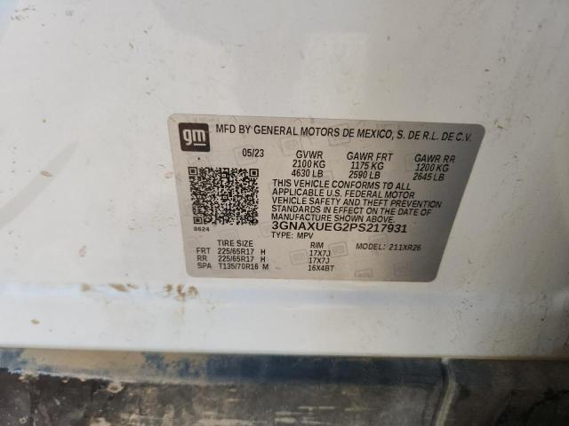 3GNAXUEG2PS217931 - 2023 CHEVROLET EQUINOX LT თეთრი ფოტო 14