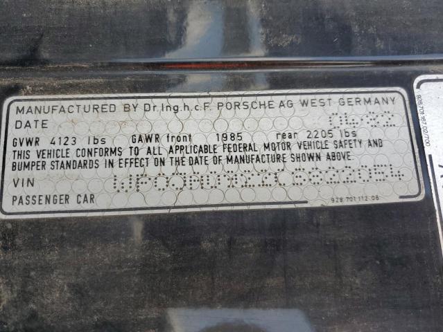 WP0JA0922CS822054 - 1982 PORSCHE 928 BLACK photo 12