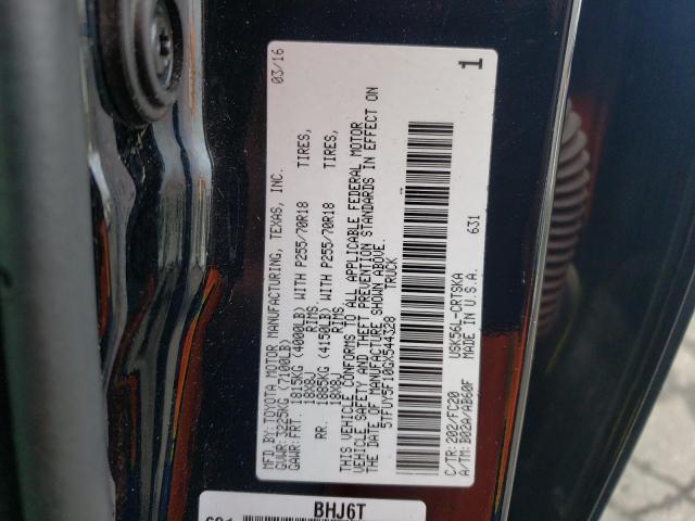 5TFUY5F10GX544328 - 2016 TOYOTA TUNDRA DOUBLE CAB SR/SR5 BLACK photo 12