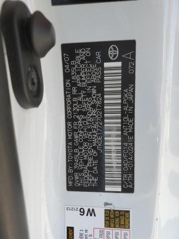 JTKDE177270217824 - 2007 TOYOTA SCION TC 白色 照片 12