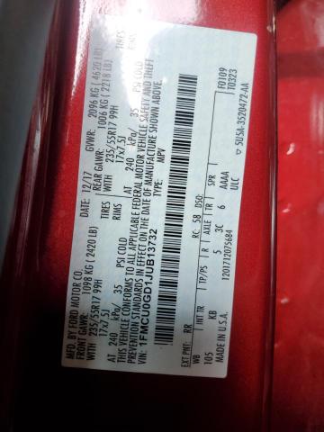 1FMCU0GD1JUB13732 - 2018 FORD ESCAPE SE წითელი ფოტო 14