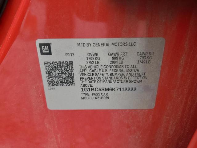 1G1BC5SM6K7112222 - 2019 CHEVROLET CRUZE LS Qırmızı foto 12