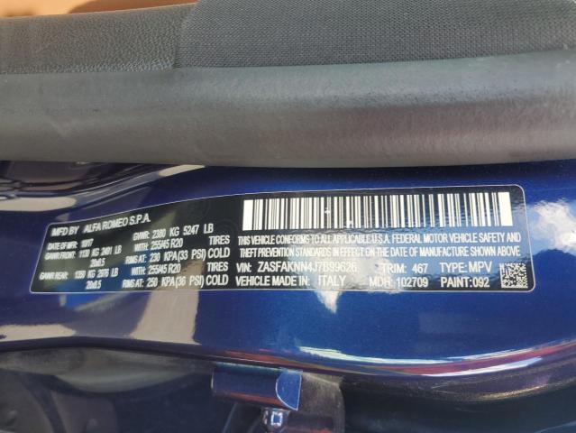 ZASFAKNN4J7B99626 - 2018 ALFA ROMEO STELVIO TI SPORT BLUE photo 14