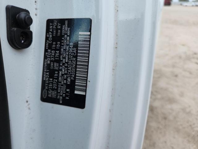 KMHTC6AD3FU229648 - 2015 HYUNDAI VELOSTER თეთრი ფოტო 12