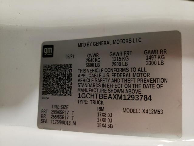 1GCHTBEAXM1293784 - 2021 CHEVROLET COLORADO 白色 照片 12