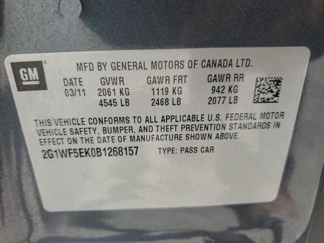 2G1WF5EK0B1268157 - 2011 CHEVROLET IMPALA LS CHARCOAL photo 12