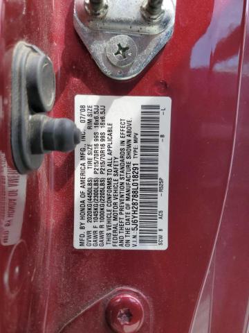 5J6YH28788L018291 - 2008 HONDA ELEMENT EX BURGUNDY photo 12