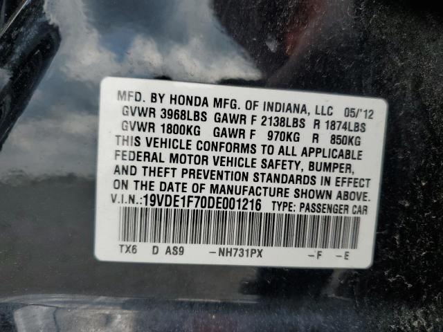 19VDE1F70DE001216 - 2013 ACURA ILX 20 TECH BLACK photo 13