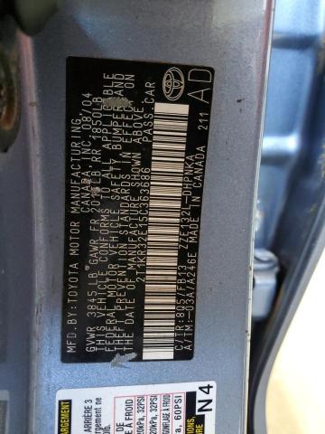 2T1KR32E15C363686 - 2005 TOYOTA COROLLA MA XR BLUE photo 12