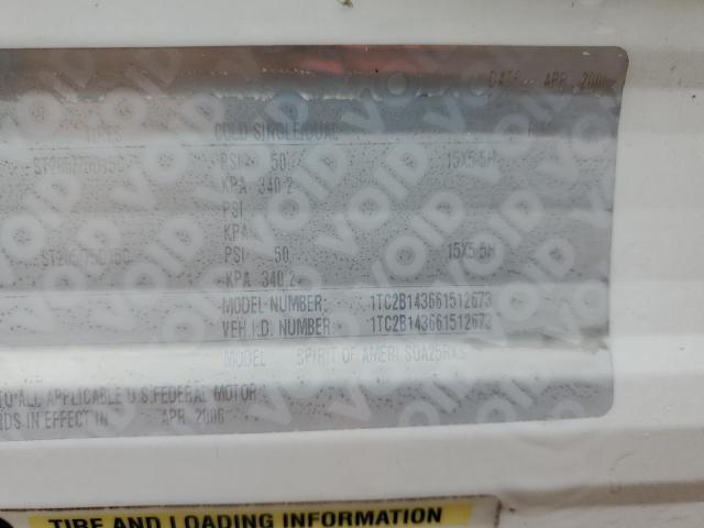 1TC2B143661512673 - 2006 COACH TRAILER WHITE photo 10