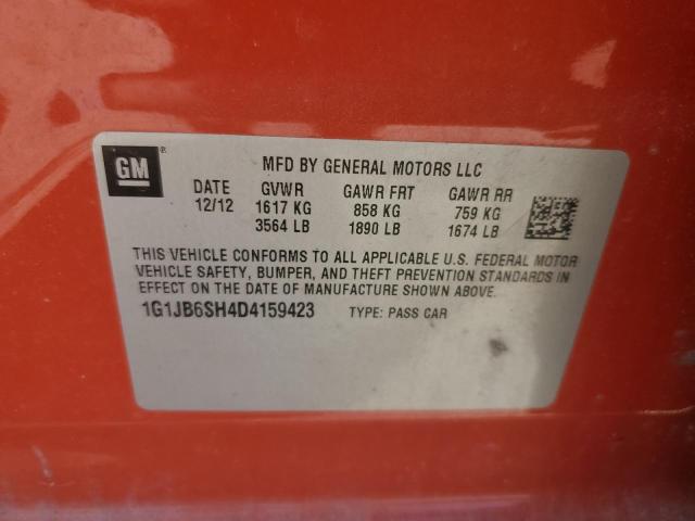1G1JB6SH4D4159423 - 2013 CHEVROLET SONIC LS ORANGE photo 12