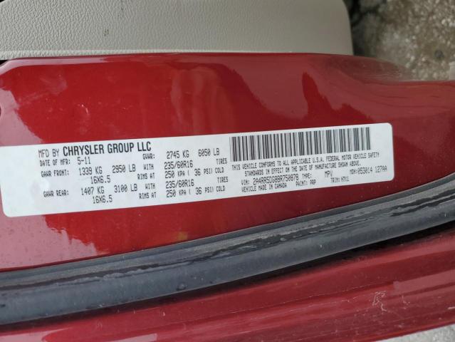 2A4RR5DG8BR750878 - 2011 CHRYSLER TOWN & COU TOURING 红色 照片 13