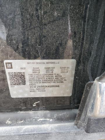 1G1FZ6S02K4106566 - 2019 CHEVROLET BOLT EV PREMIER BLACK photo 12