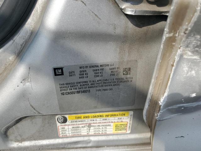 1G1ZA5EU1BF349013 - 2011 CHEVROLET MALIBU LS SILVER photo 12