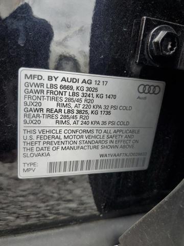 WA1VAAF7XJD028633 - 2018 AUDI Q7 PRESTIGE BLACK photo 13