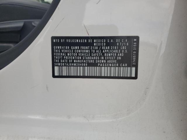 3VWDB7AJ6HM204089 - 2017 VOLKSWAGEN JETTA SE WHITE photo 12