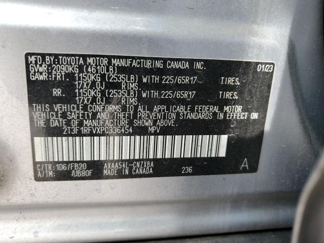 2T3F1RFVXPC336454 - 2023 TOYOTA RAV4 LE Gümüş foto 12