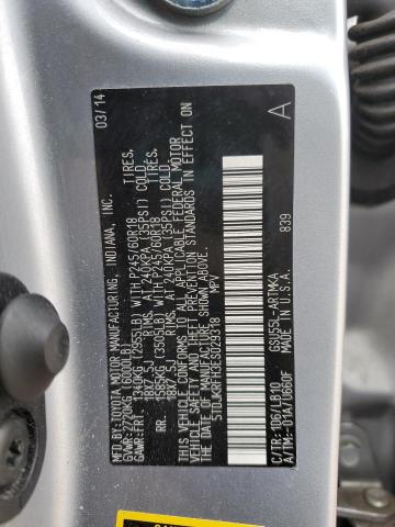 5TDJKRFH3ES029318 - 2014 TOYOTA HIGHLANDER XLE ვერცხლისფერი ფოტო 13