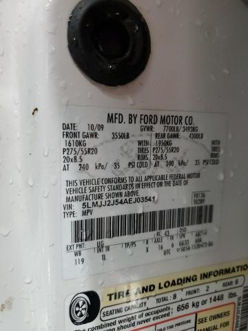 5LMJJ2J54AEJ03541 - 2010 LINCOLN NAVIGATOR თეთრი ფოტო 13