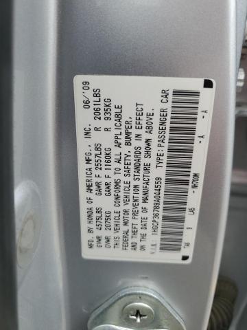 1HGCP36789A044559 - 2009 HONDA ACCORD EX SILVER photo 12