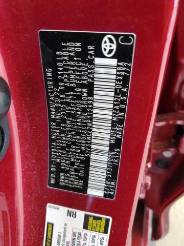 5YFS4MCE2NP112498 - 2022 TOYOTA COROLLA SE წითელი ფოტო 12