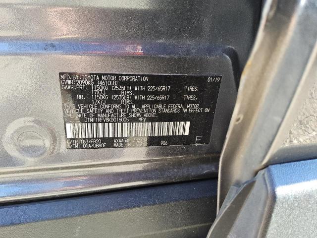 JTMF1RFV8KD016005 - 2019 TOYOTA RAV4 LE Gris photo 13