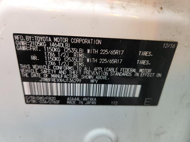 JTMBFREVXHJ136299 - 2017 TOYOTA RAV4 LE WHITE photo 13