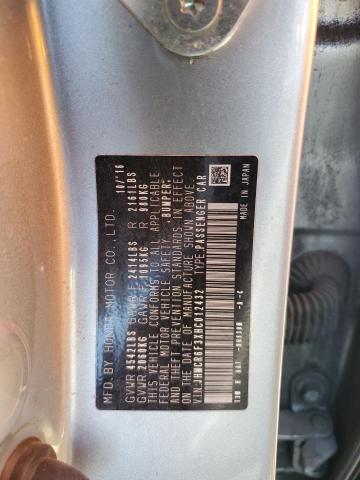 JHMCR6F3XHC012432 - 2017 HONDA ACCORD HYBRID SILVER photo 12