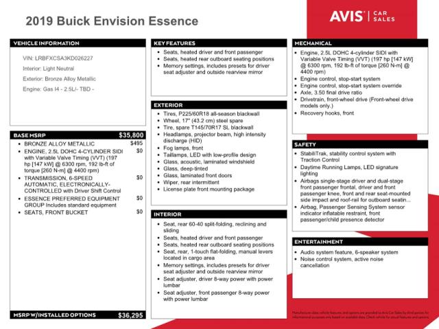 LRBFXCSA3KD026227 - 2019 BUICK ENVISION ESSENCE BROWN photo 13