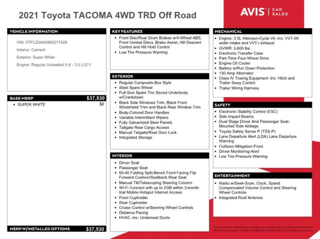 5TFCZ5AN3MX271528 - 2021 TOYOTA TACOMA DOUBLE CAB WHITE photo 12