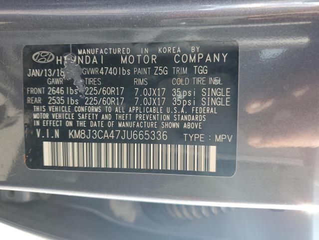 KM8J3CA47JU665336 - 2018 HYUNDAI TUCSON SEL GRAY photo 13