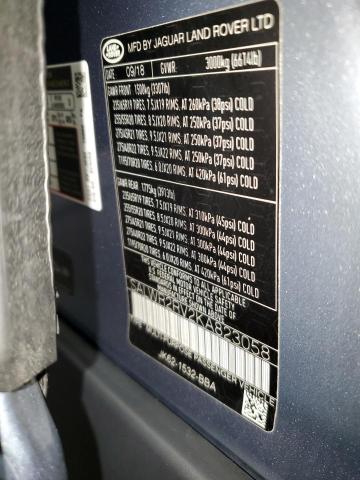 SALWR2RV2KA823058 - 2019 LAND ROVER RANGE ROVE HSE BLUE photo 13