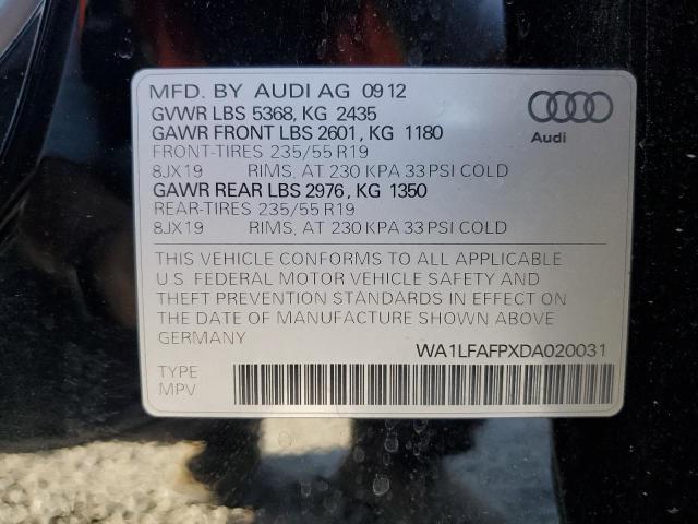 WA1LFAFPXDA020031 - 2013 AUDI Q5 PREMIUM PLUS BLACK photo 13