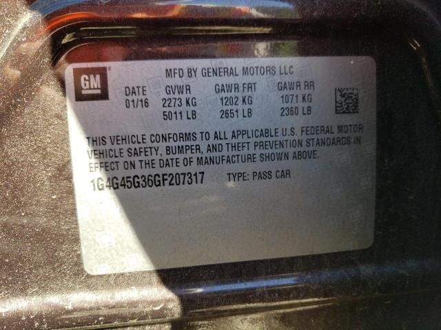 1G4G45G36GF207317 - 2016 BUICK LACROSSE SPORT TOURING BROWN photo 12