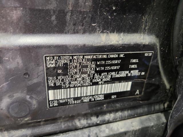2T3P1RFV0MC148624 - 2021 TOYOTA RAV4 XLE GRAY photo 13