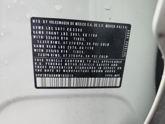 3VV2B7AX6RM183519 - 2024 VOLKSWAGEN TIGUAN SE 白色 照片 13