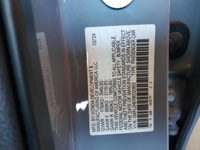 19XFL2H81RE020852 - 2024 HONDA CIVIC SPORT 灰色 照片 12