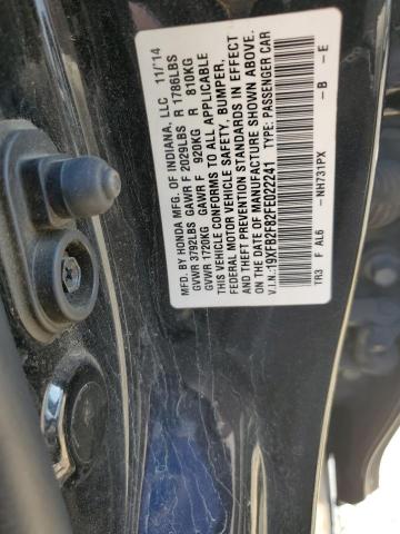 19XFB2F82FE022241 - 2015 HONDA CIVIC EX BLACK photo 13