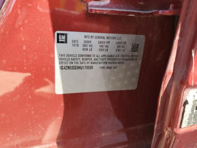 1G4ZN5SS3HU179588 - 2017 BUICK LACROSSE PREFERRED BURGUNDY photo 12
