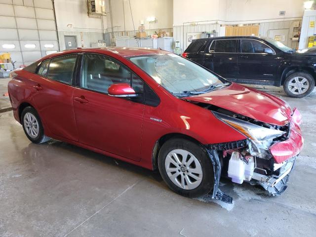 JTDKBRFU7G3520951 - 2016 TOYOTA PRIUS RED photo 4