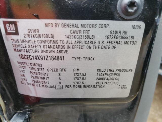 1GCEC14X97Z184841 - 2007 CHEVROLET SILVERADO C1500 CLASSIC BLACK photo 13