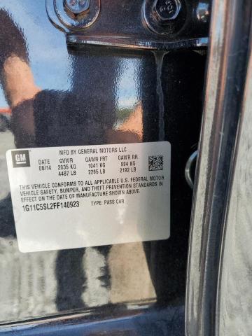 1G11C5SL2FF140923 - 2015 CHEVROLET MALIBU 1LT 黑色 照片 12