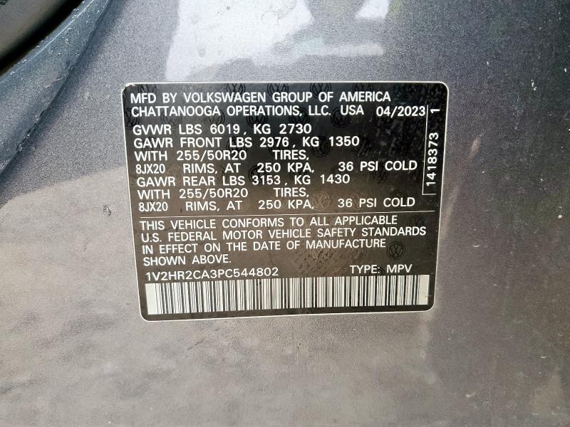 1V2HR2CA3PC544802 - 2023 VOLKSWAGEN ATLAS SE Gris photo 13