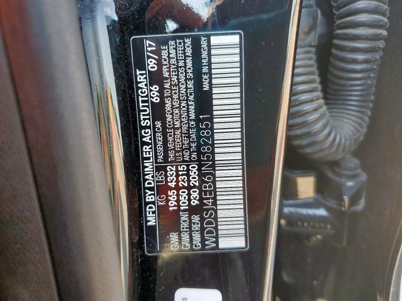 WDDSJ4EB6JN582851 - 2018 MERCEDES-BENZ CLA 250 黑色 照片 12