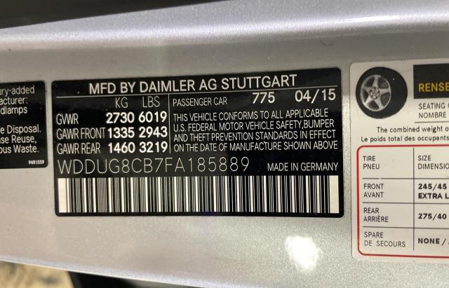 WDDUG8CB7FA185889 - 2015 MERCEDES-BENZ S 550 SILVER photo 10