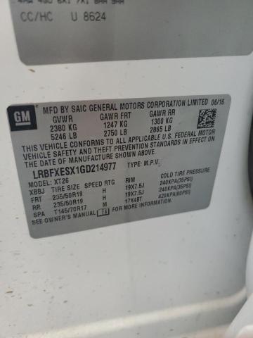 LRBFXESX1GD214977 - 2016 BUICK ENVISION PREMIUM Білий фото 13