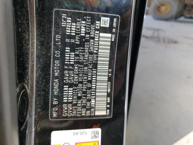 JHMFE1F74NX009707 - 2022 HONDA CIVIC EX Սև լուսանկար 12