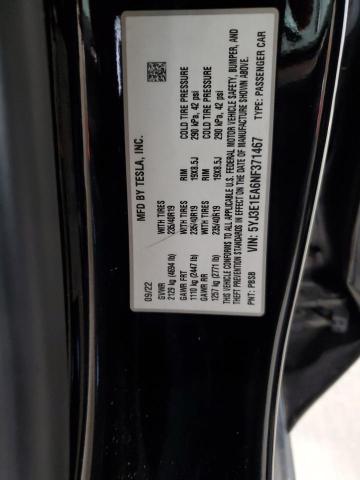 5YJ3E1EA6NF371467 - 2022 TESLA MODEL 3 Սև լուսանկար 13