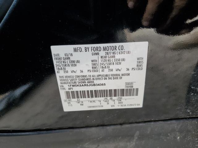 1FM5K8AR6JGB34365 - 2018 FORD EXPLORER POLICE INTERCEPTOR BLACK photo 13