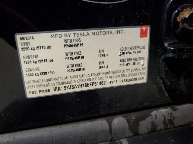 5YJSA1H18EFP51462 - 2014 TESLA MODEL S Mavi foto 12